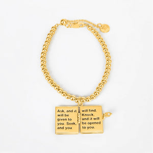 Secret Scriptures Bracelet: Seek - Gold